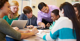 Group of teens at school
