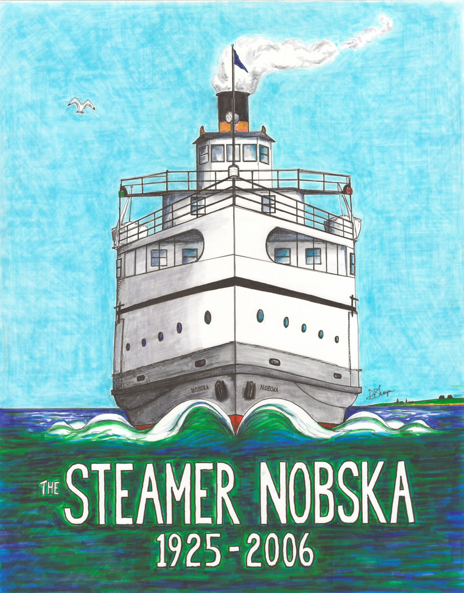Steamer Nobska (1924-2006) 18x24" wall poster