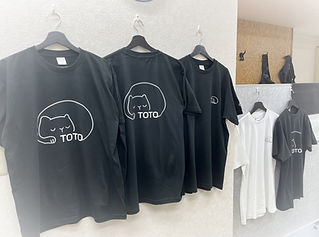 Black short-sleeved T-shirt with cat print