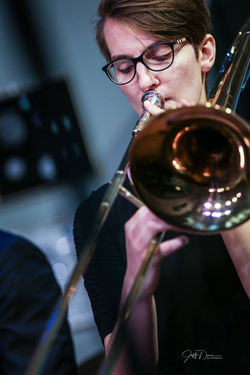 Zoe playing trombone