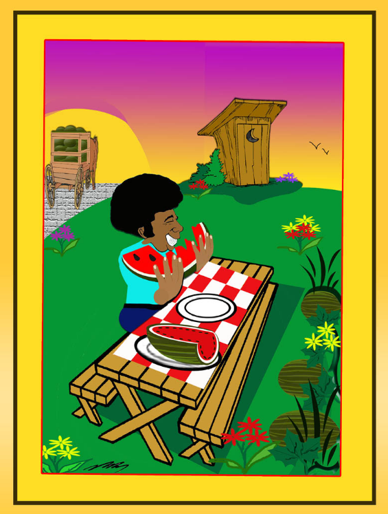 Watermelon Eating Picnic Table