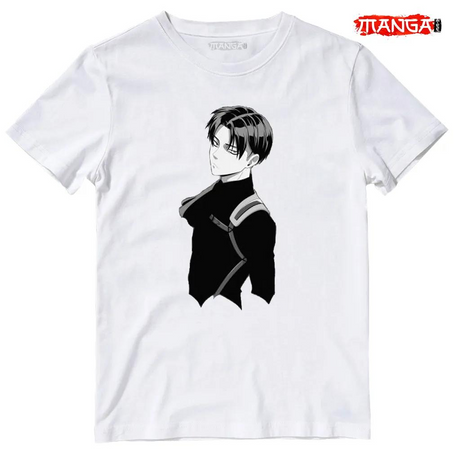 Attack on Titan Shirt White Black Levi Ackerman