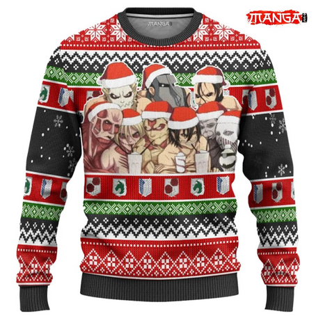 Nine Titans Attack On Titan Ugly Christmas Sweater