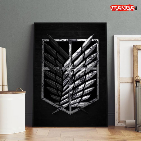 Attack On Titan Poster Wings Of Freedom Emblem Logo Black