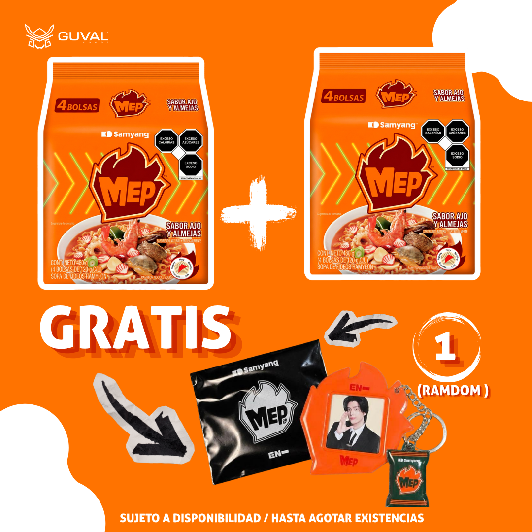 2 PAQUETES MEP + 1 LLAVERO ENHYPEN RANDOM-SABOR AJO Y ALMENDRAS