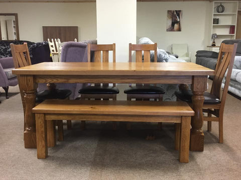 Table with bench, custom made in any colour and size.