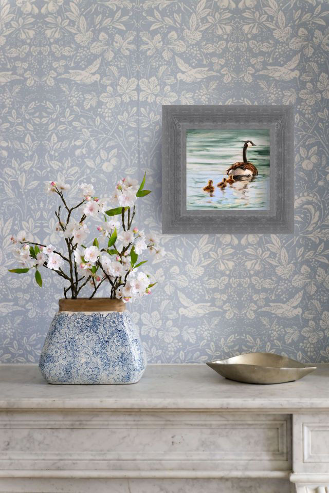 geese painting on wall