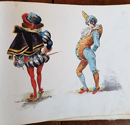 Antique rare water colour album european