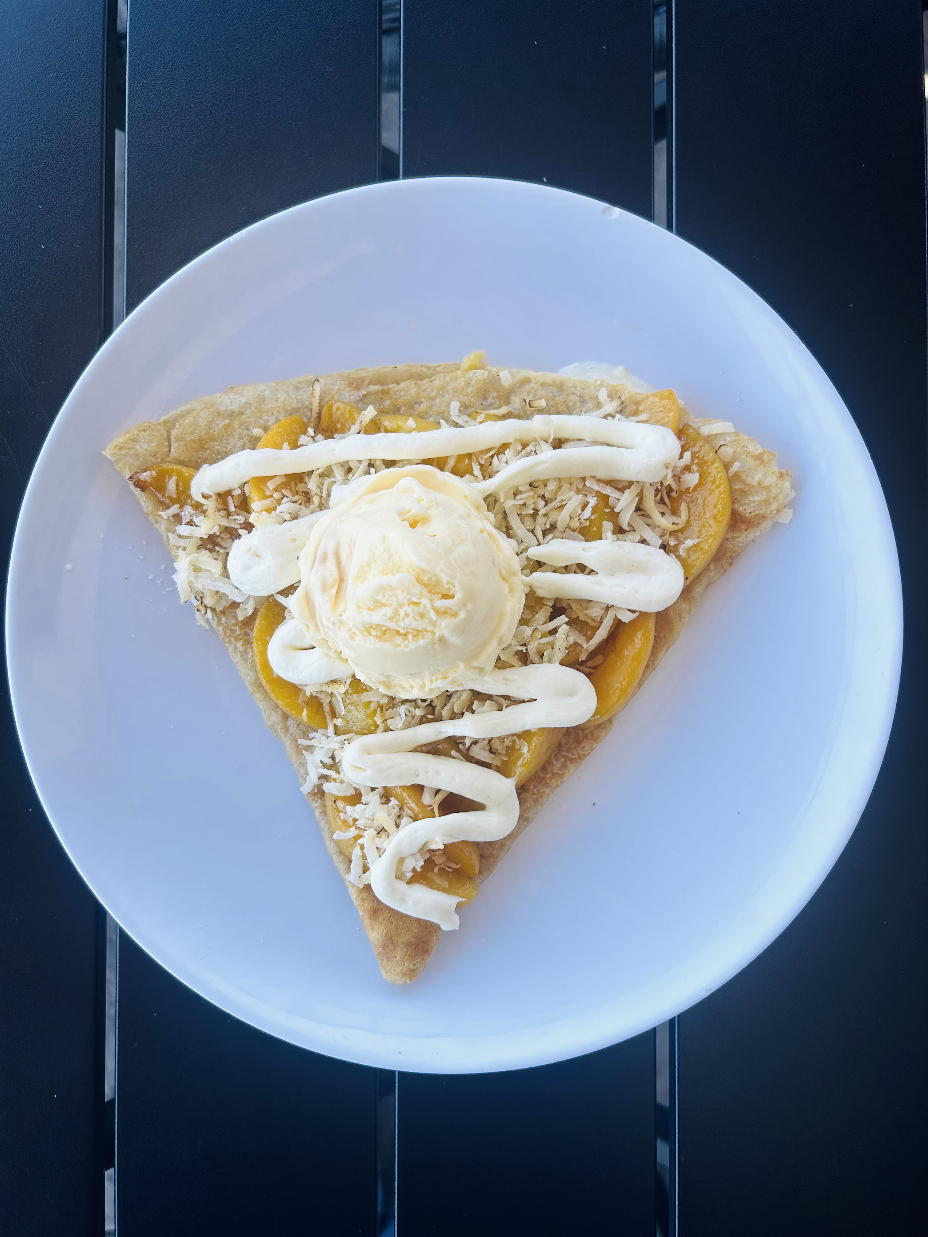 Coconut Peach Crepe