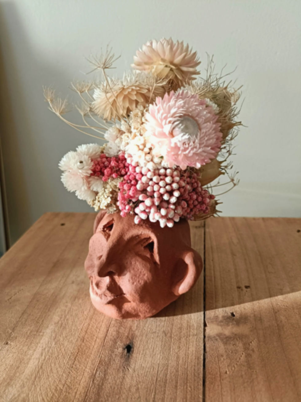 Thumbnail: Handmade Mini Pottery Pal + Flower Set