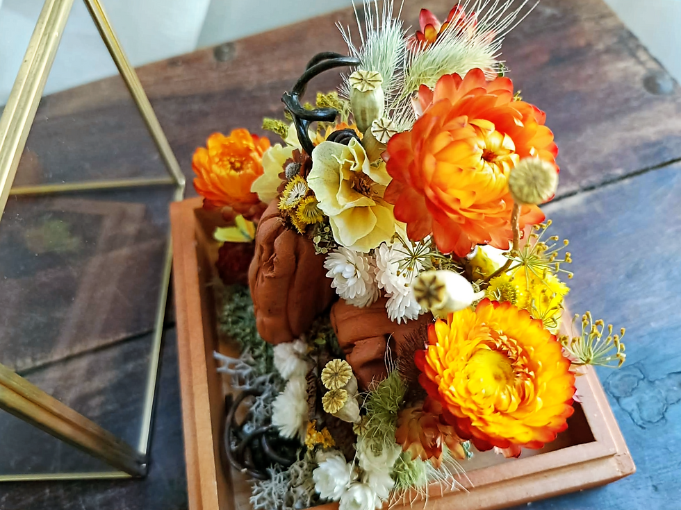 Thumbnail: 'Sunny Afternoon' Floral Pumpkin Cube