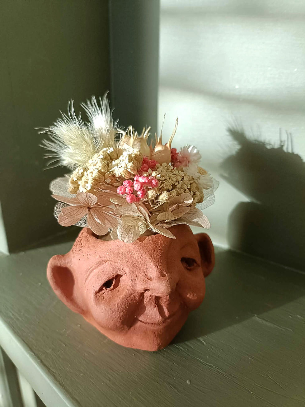 Thumbnail: Handmade Mini Pottery Pal + Flower Set