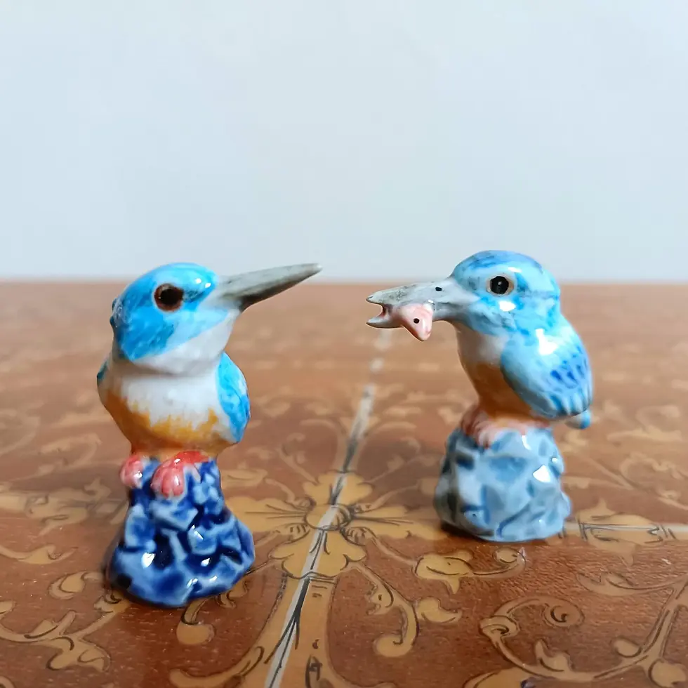 Miniature Porcelain Kingfisher Figurine Australia