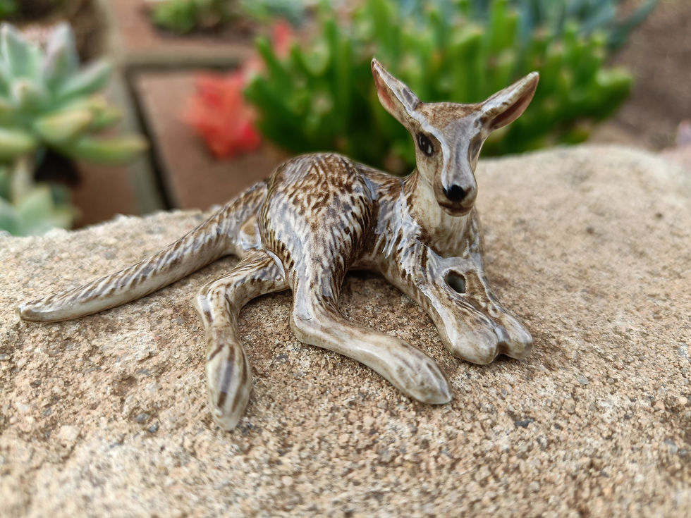 Thumbnail: Miniature Ceramic Kangaroo Figurine