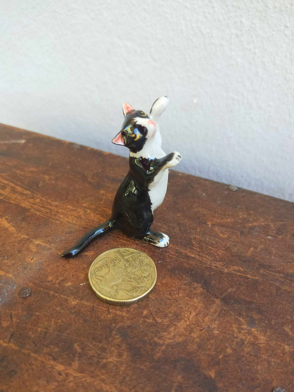 Thumbnail: Miniature Black & White Cat Figurine