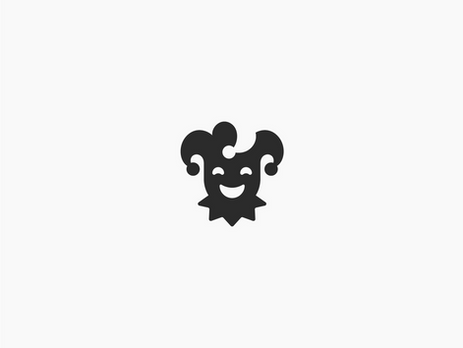 Negative space joker logo