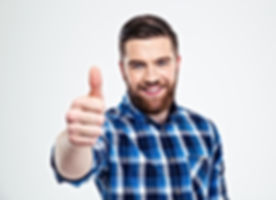 Millennial bearded man who loves content