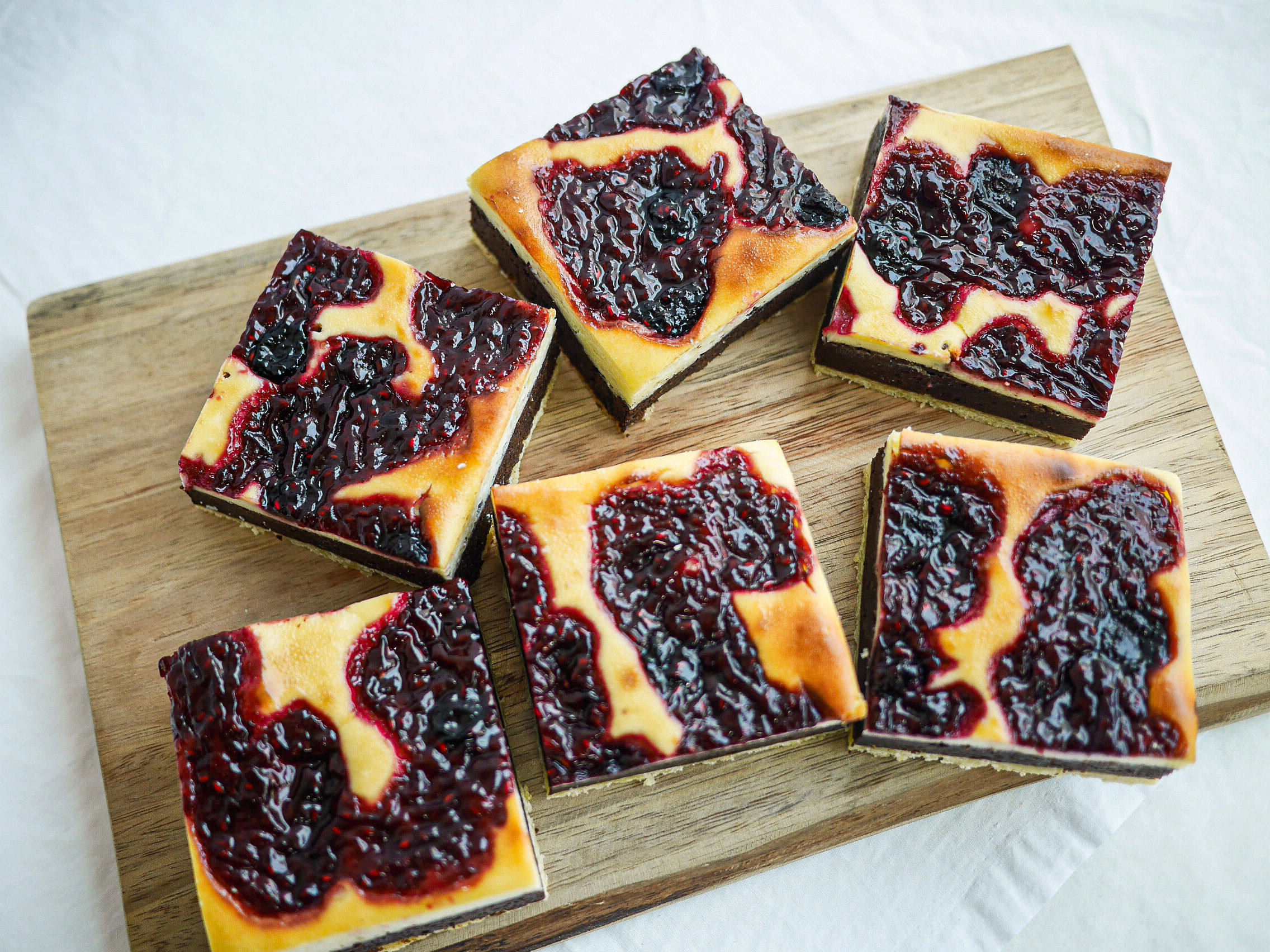 Raspberry cream cheese biscuit brownie