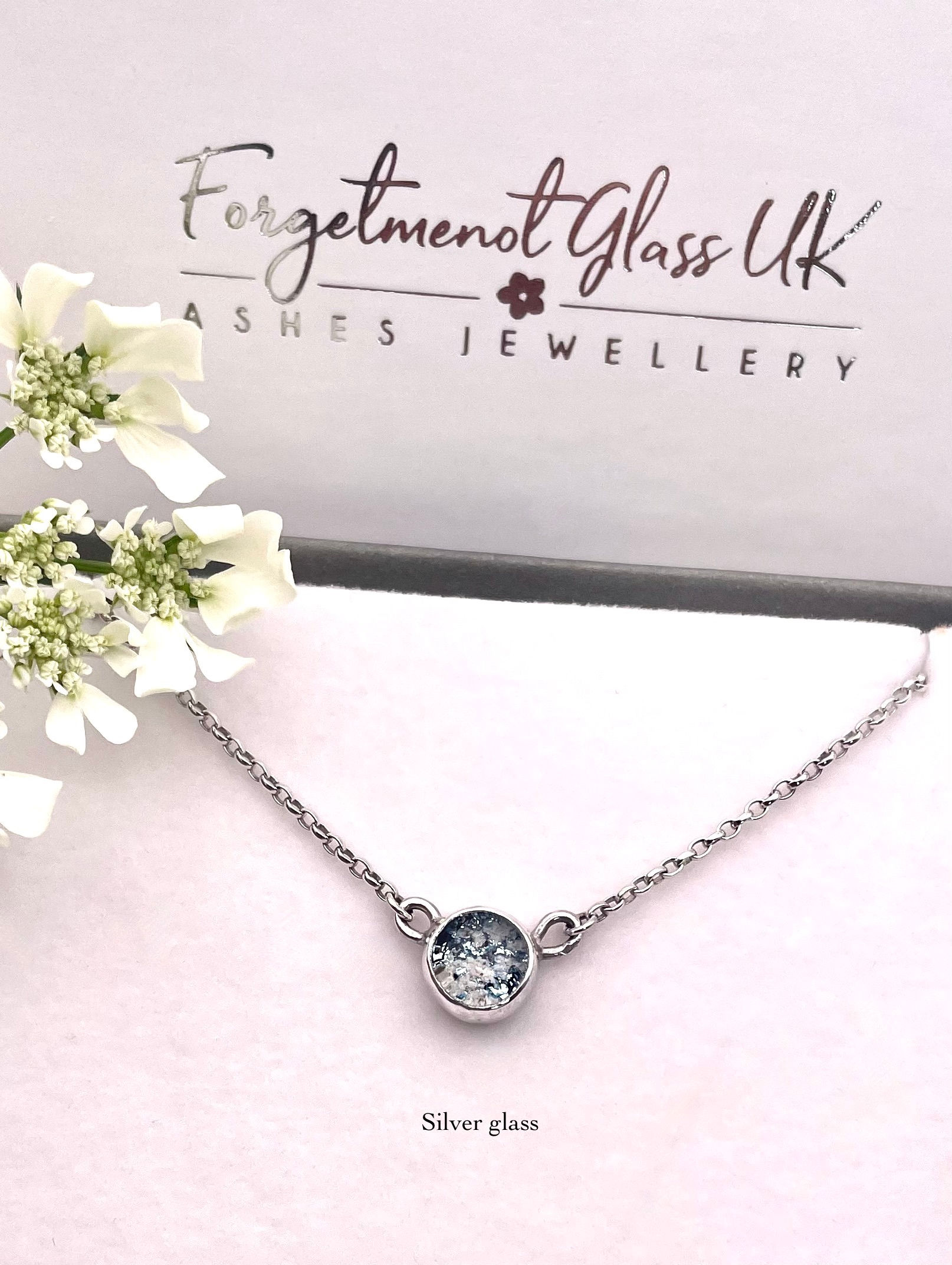 Ashes in glass small round necklace