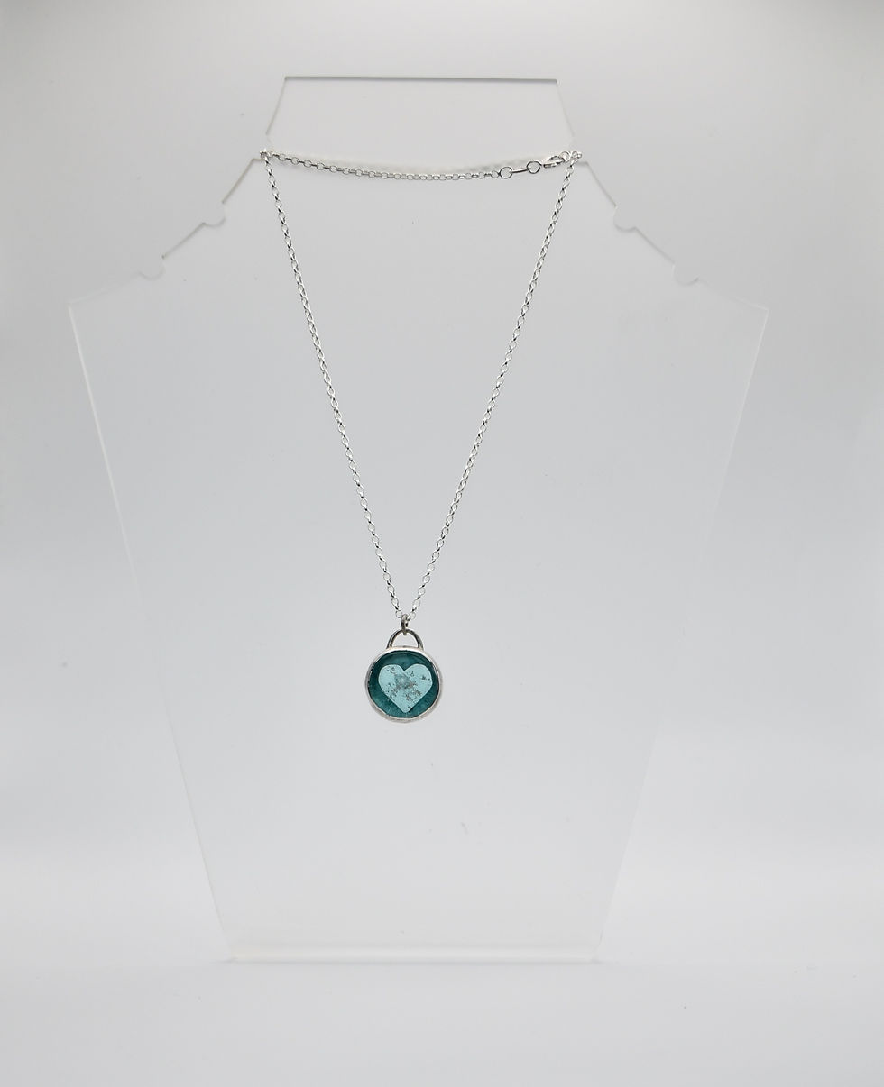 Thumbnail: Ashes in glass 'close to my heart' necklace