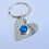 Thumbnail: ashes jewellery, ashes in glass silver heart key fob , turquoise ashes in glass