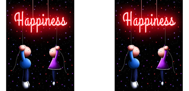 Thumbnail: 400ml water bottle - Hang on to happiness