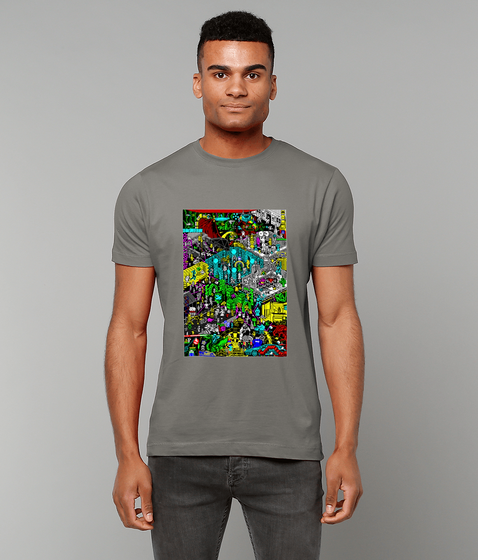 Thumbnail: RetroSpectrum-Reloaded Heavy Cotton T-shirt Charcoal small image