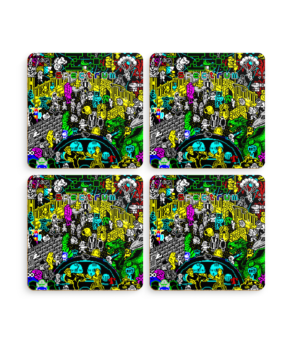 Retro-spectrum Pack of 4 coasters