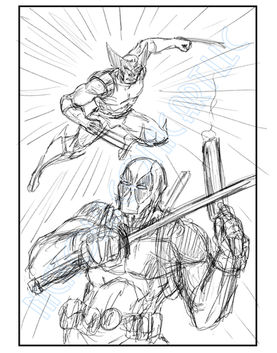Deadpool & Wolverine Commission Concept Sketch 3