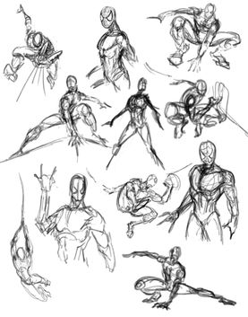 Spidey Commission Warm-Up Sketches