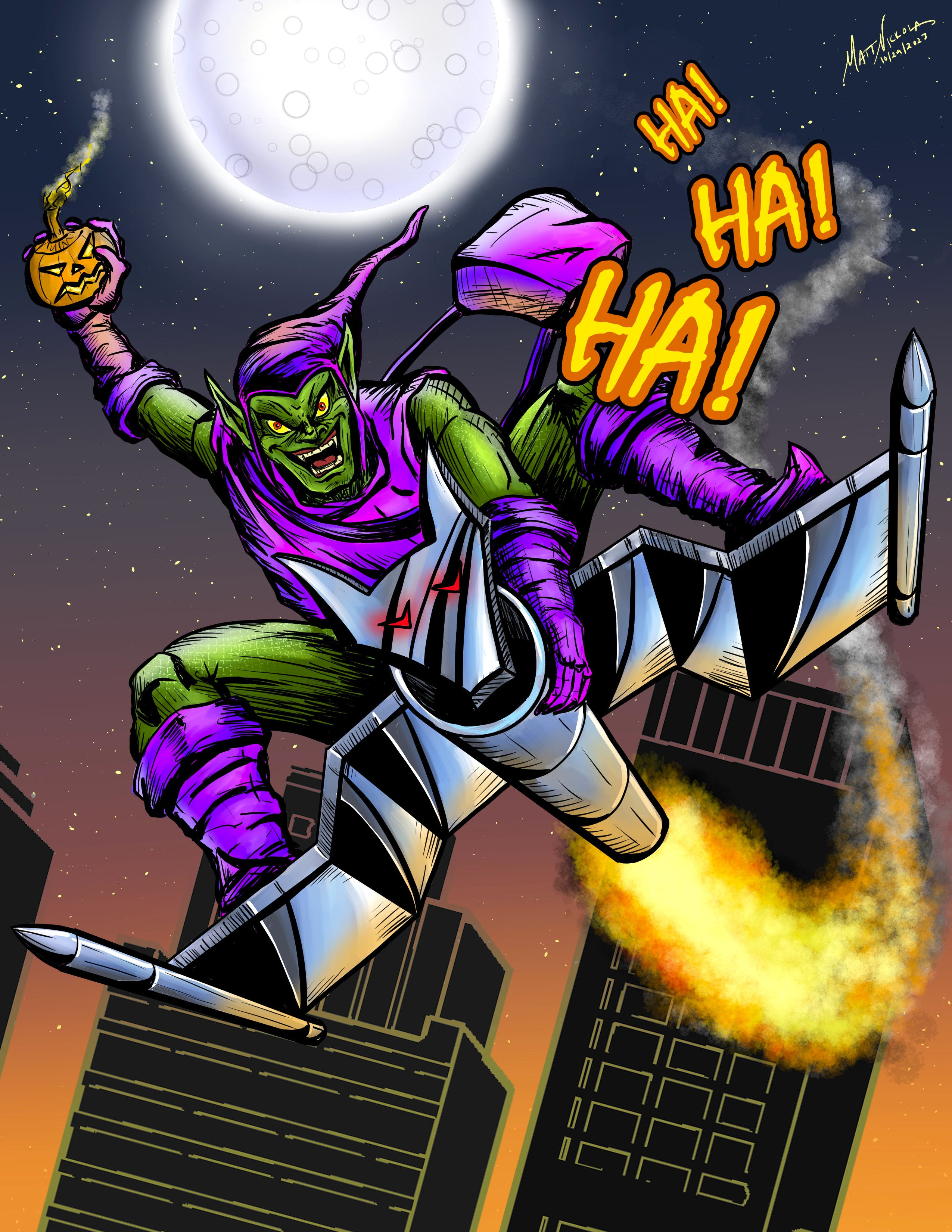 Fine Art Paper - Villaintober (2023) - Green Goblin - 11 X 14 in.