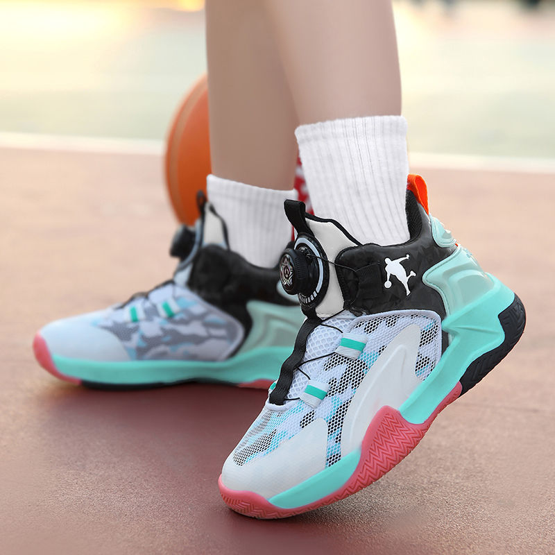 Thumbnail: Kids Basketball Shoes Boys Sneakers Non-slip Child Trainer Basket Shoes Outdoor 
