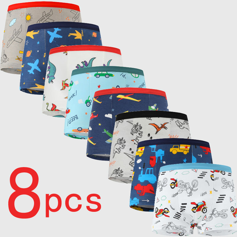 2/4/8 Pcs Boys Boxer Sets Clothes Briefs Kids Cotton Underwear Baby Underpants T