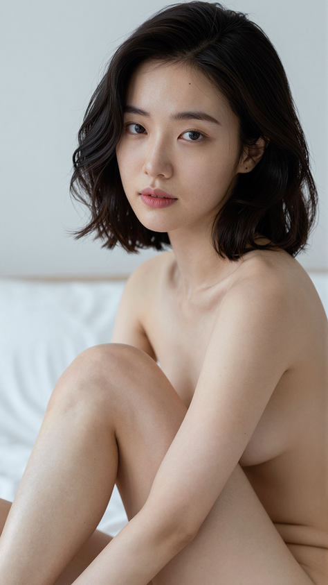 Jing Chen AI generated character, 30 year old Chinese woman with black bob haircut, almond eyes, porcelain skin, beauty marks, corporate lawyer in Shanghai China