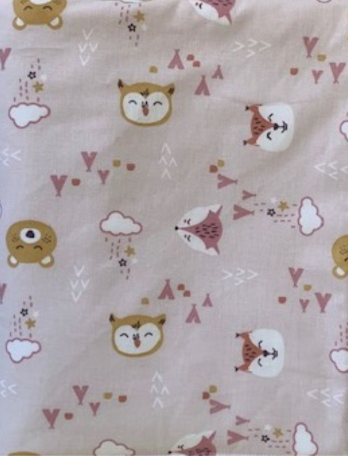 Child's Apron set - Pink woodlands