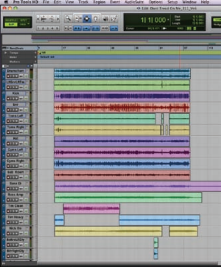 Figure 2. The Edit window in Pro Tools shows the deletion of Excess audio that is not needed.