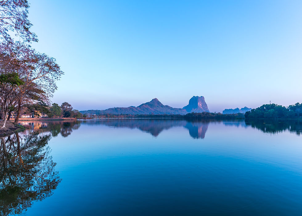 View of Mount Zwekabin from the city of Hpa An