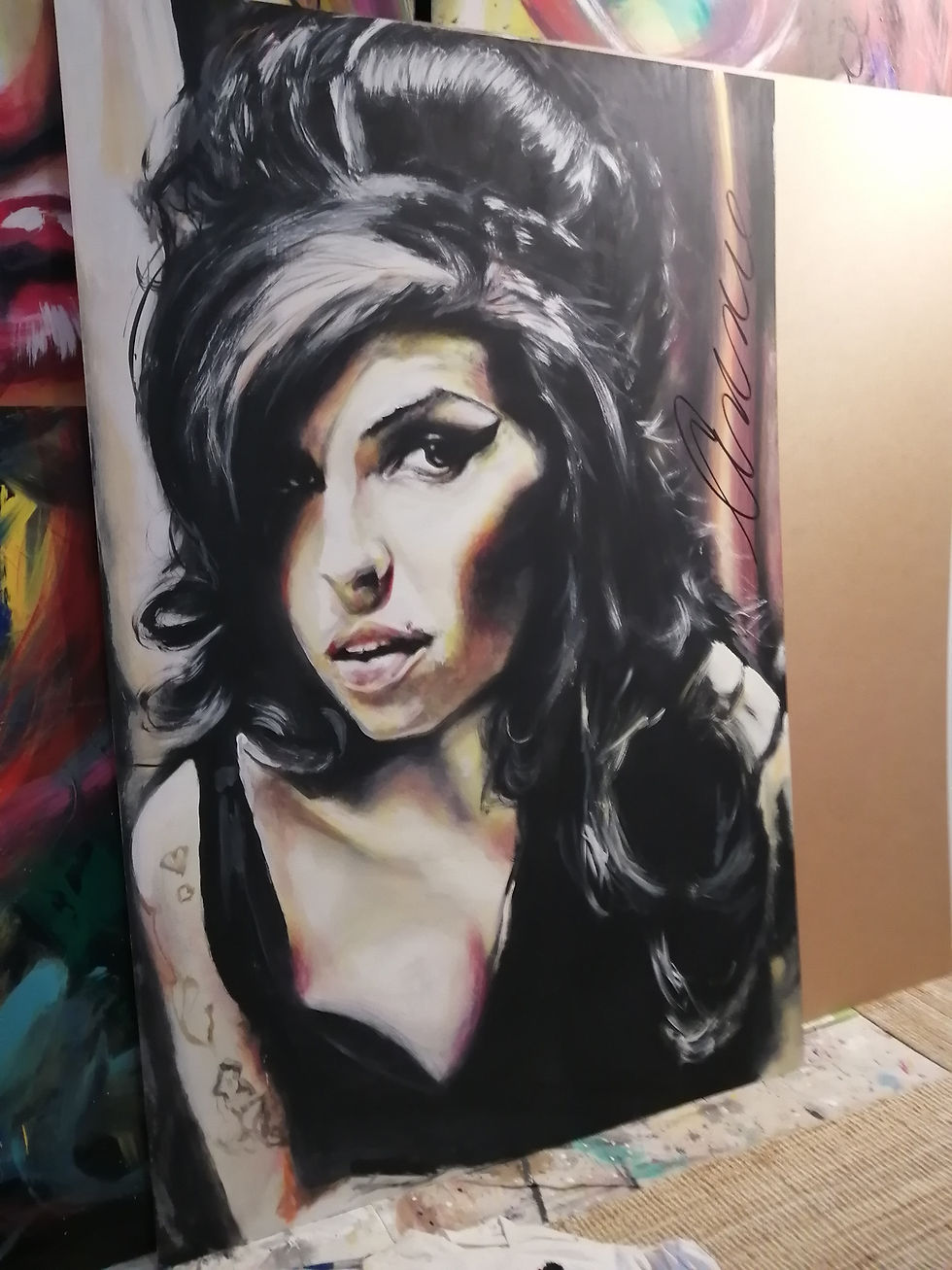 Miniature : Acrylique sur bois, Amy Winehouse , prix sur demande 