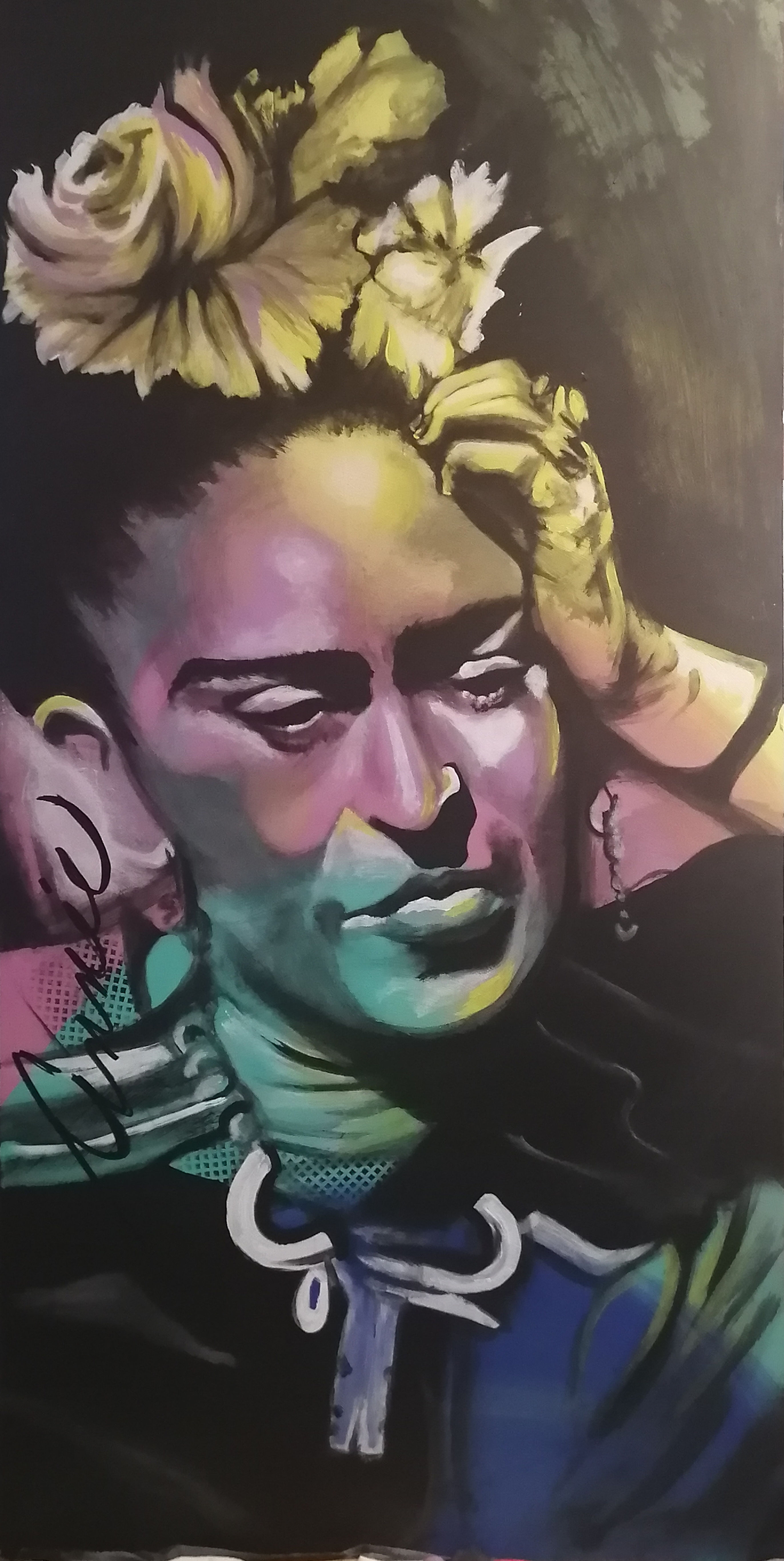 Acrylique sur bois, Daydream Frida, prix sur demande 