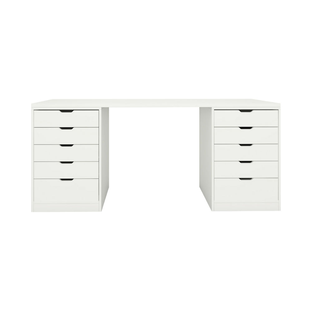 โต๊ะเครื่องแป้งแบบนั่ง 180 ซม. ลึก 45 ซม.(CW50x2) รุ่น Vanity สีขาว