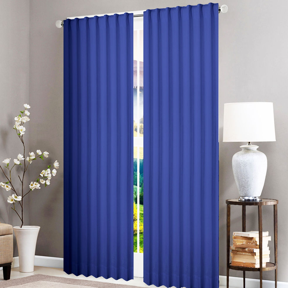 Thumbnail: Native Fab Solid Window Curtains 2 Panels