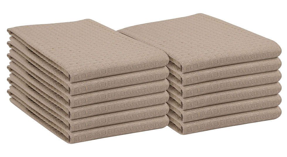 Thumbnail: Native Fab Waffle Solid Dish Towels 12 Pack