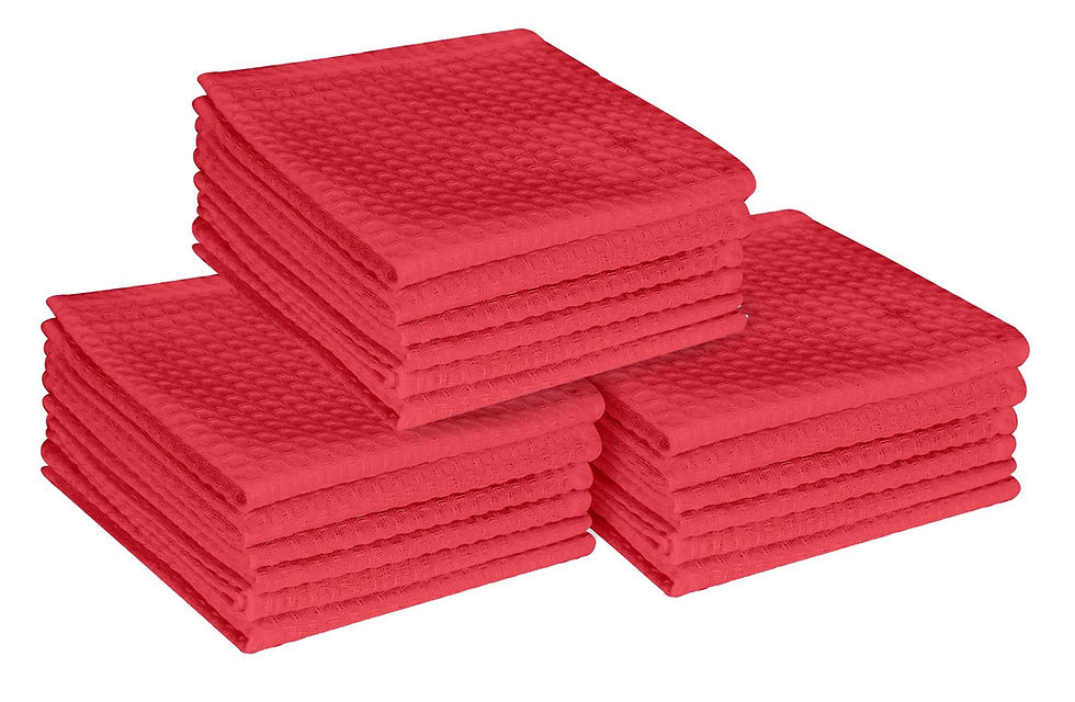Thumbnail: Native Fab Waffle Solid Kitchen Dishcloths 18 Pack