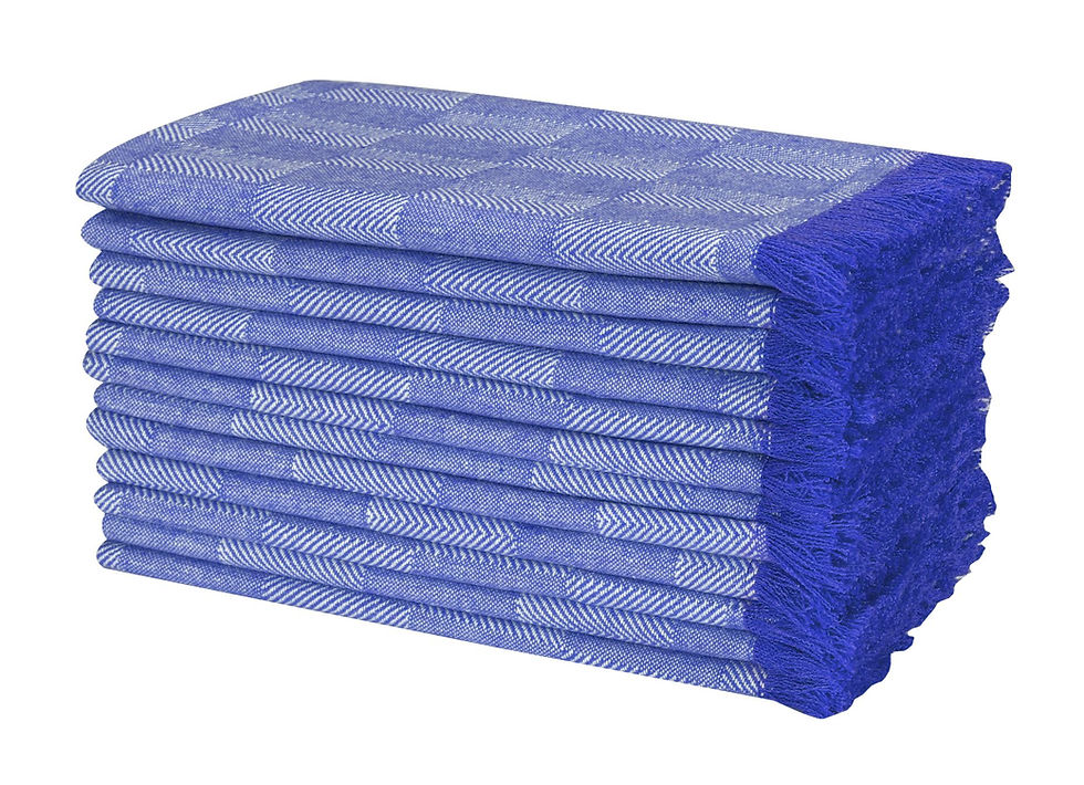 Thumbnail: Native Fab Check Dinner Napkins Fringes12 Pack