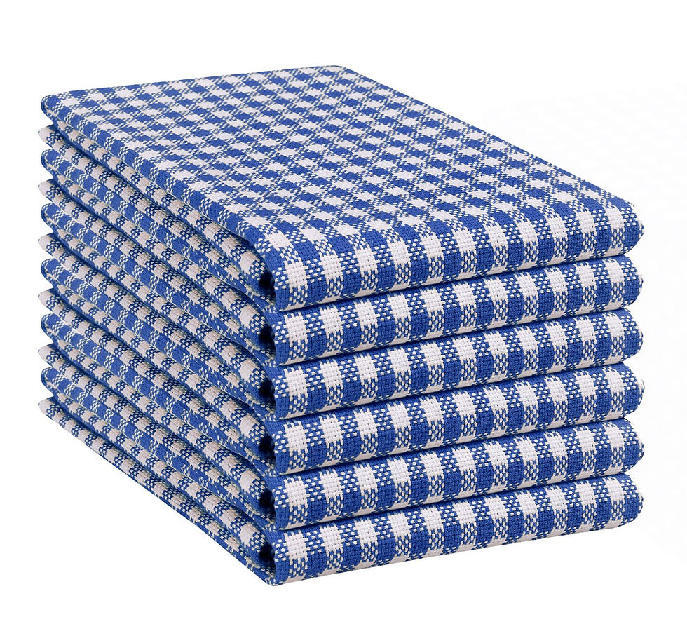 Thumbnail: Native Fab Check Kitchen Towels 6 Pack