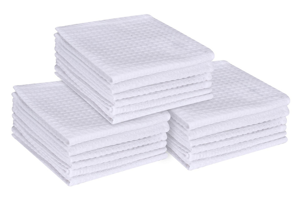 Thumbnail: Native Fab Waffle Solid Kitchen Dishcloths 18 Pack