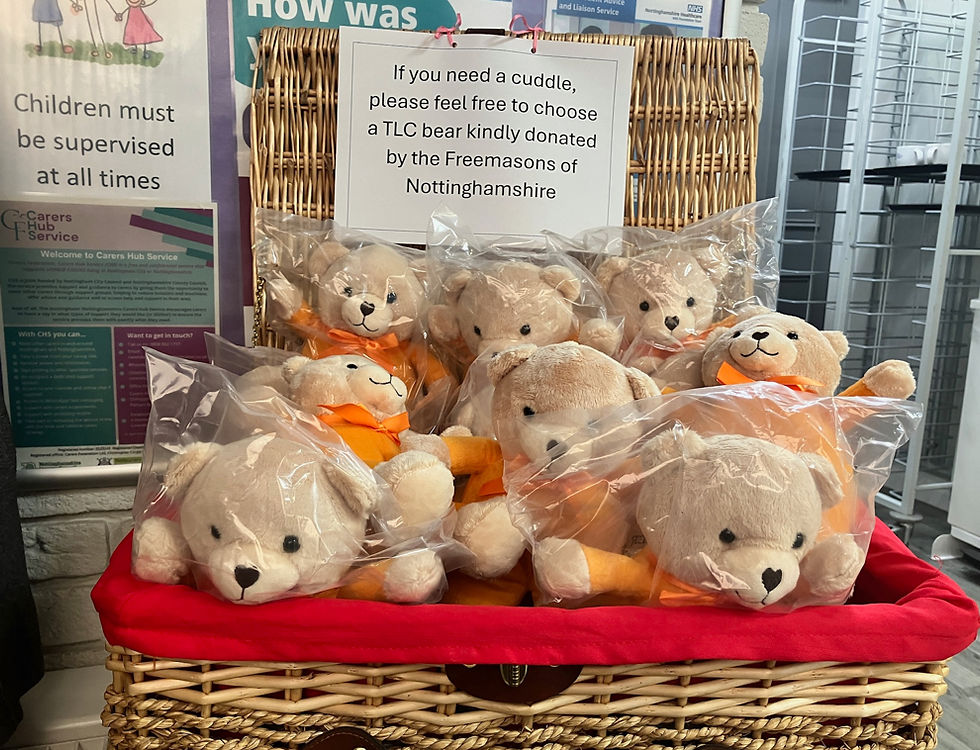 TLC teddy bears all waiting for someone to give them a cuddle.
