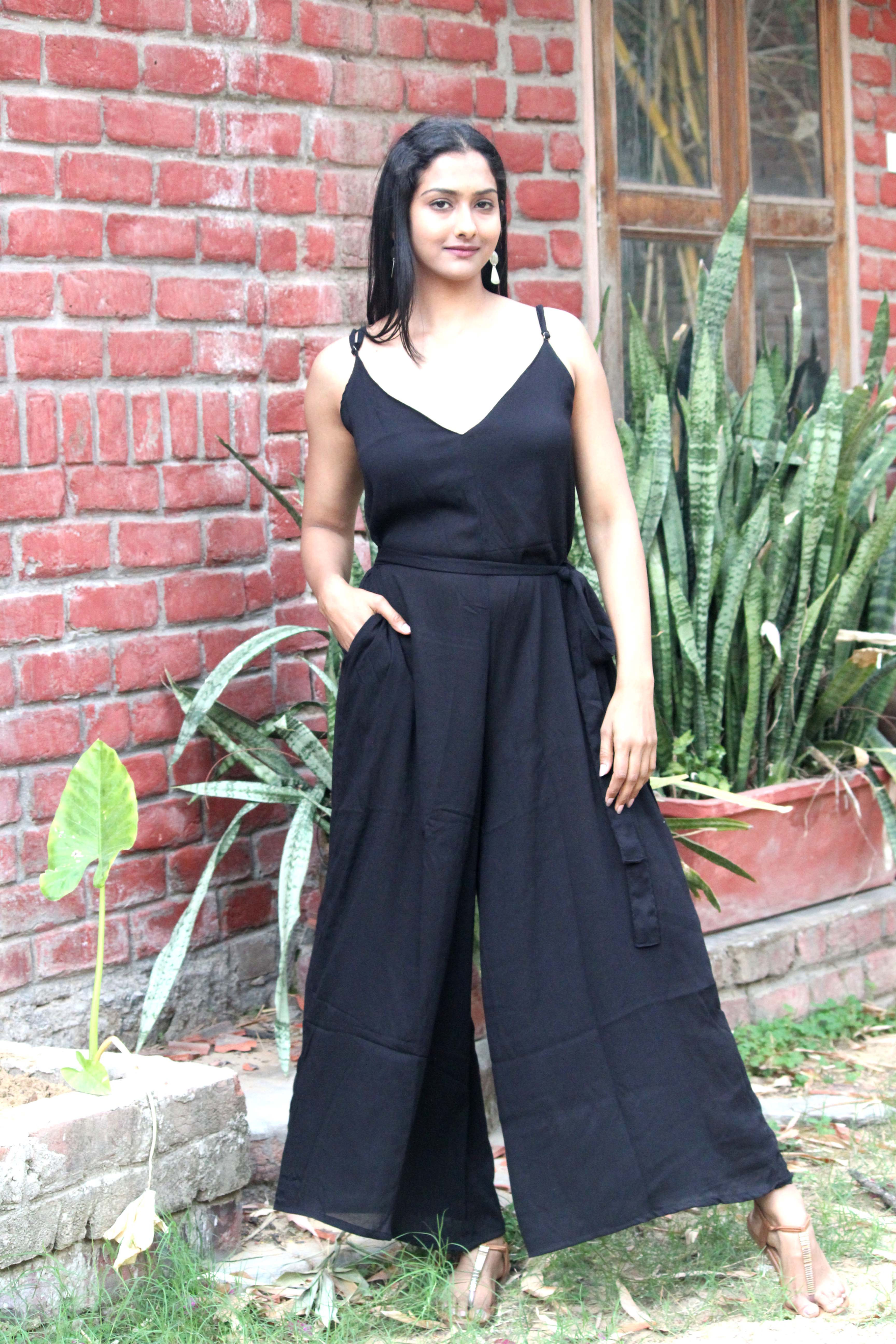 Combi pantalon noir face