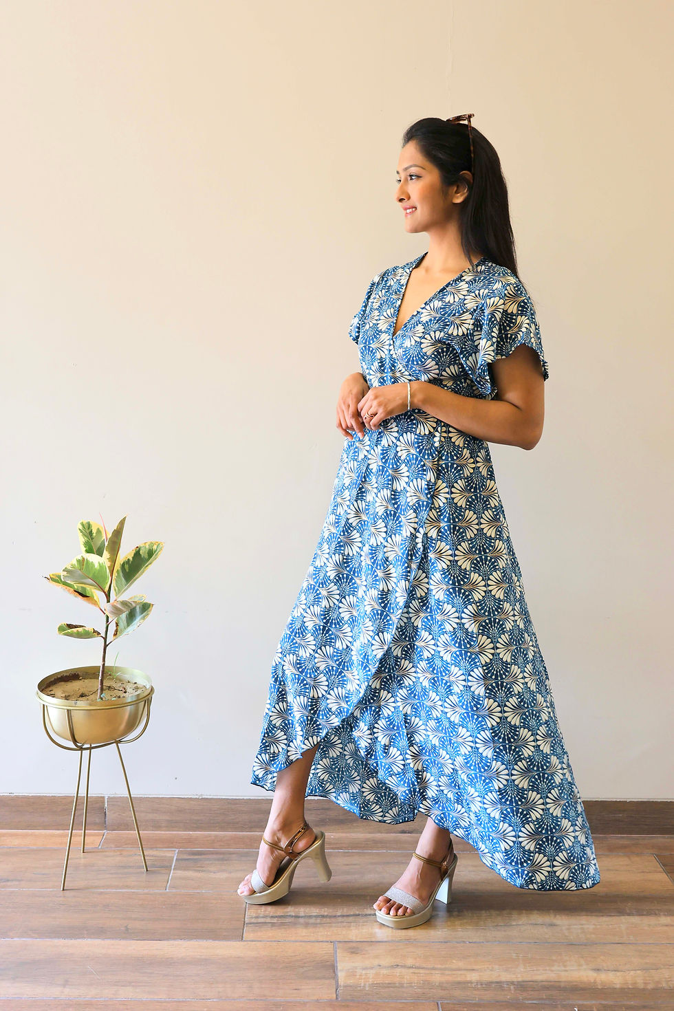 Miniatura: Robe portefeuille Sélène rouge