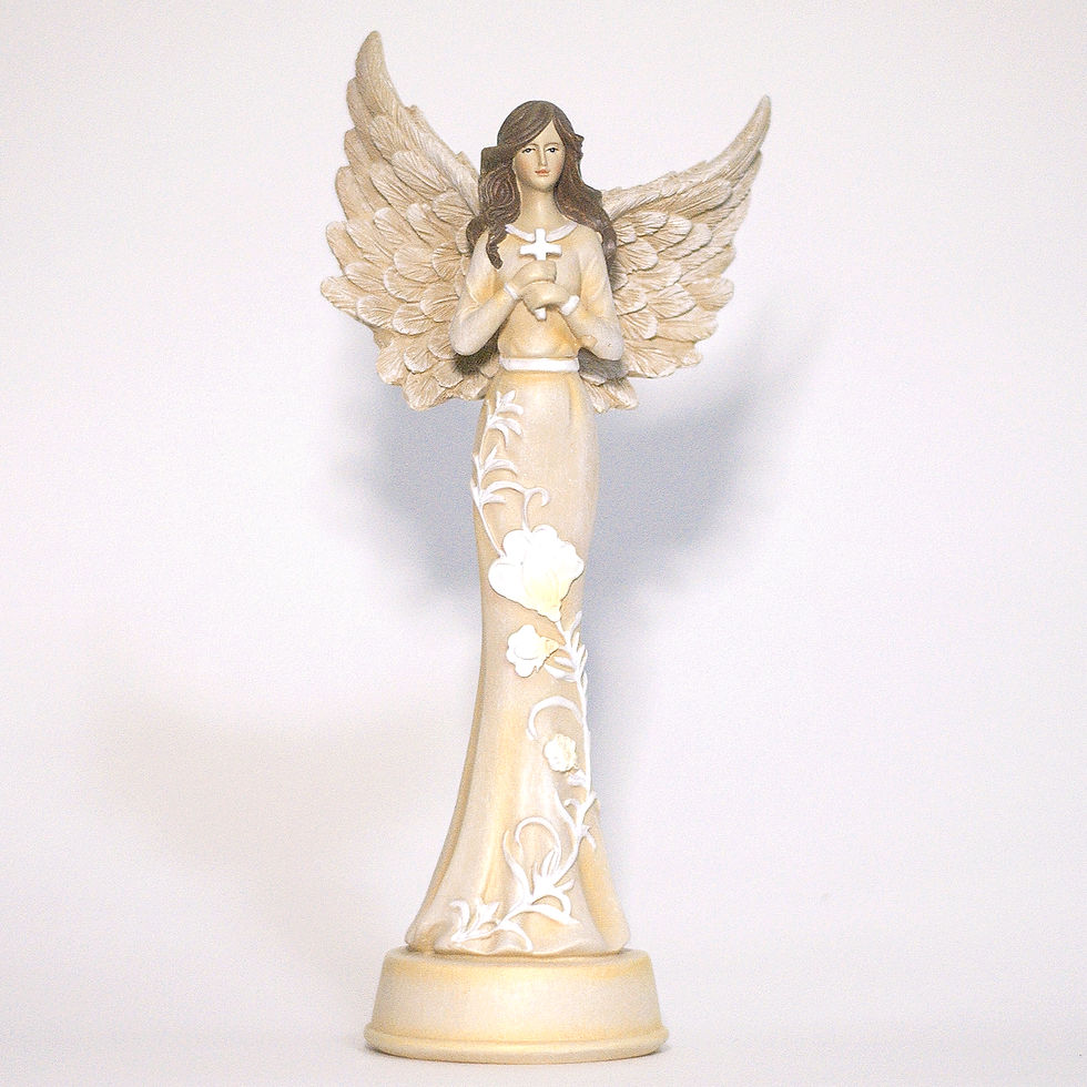 11" Angel with Cross Figurine